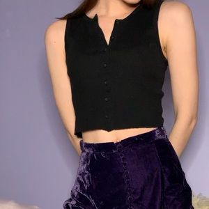 BRANDY MELVILLE BLACK RIBBED RHEA TANK